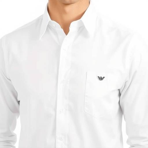 Camicia bianca in cotone Armani, un capo essenziale nel guardaroba di ogni uomo.