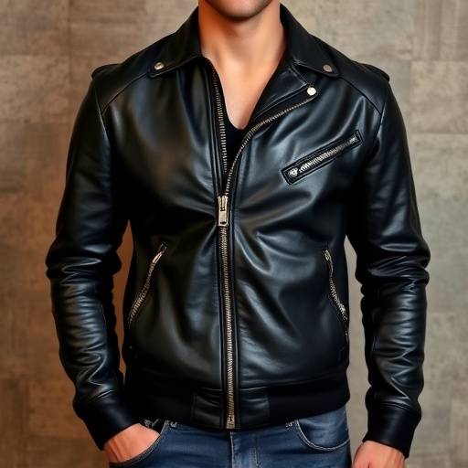 Giacca in pelle nera da uomo Versace, un simbolo di stile e ribellione.