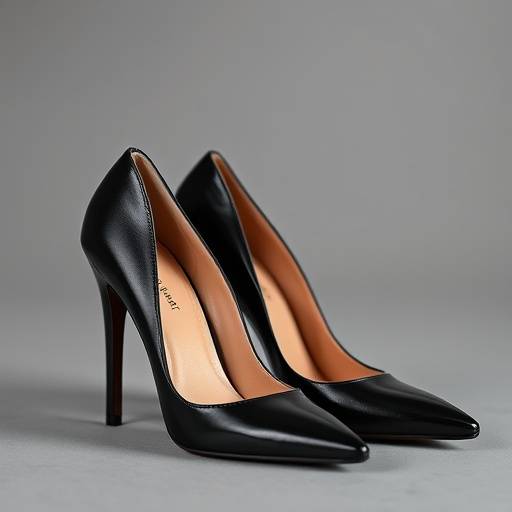 Scarpe d&radic;&copy;collet&radic;&copy; in pelle nera con tacco a spillo, design classico e sofisticato