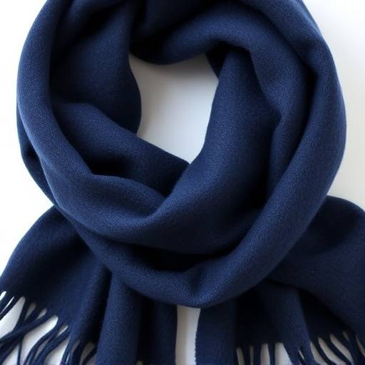 Sciarpa in cashmere blu navy, morbida e calda, ideale per le giornate pi&radic;&pi; fredde